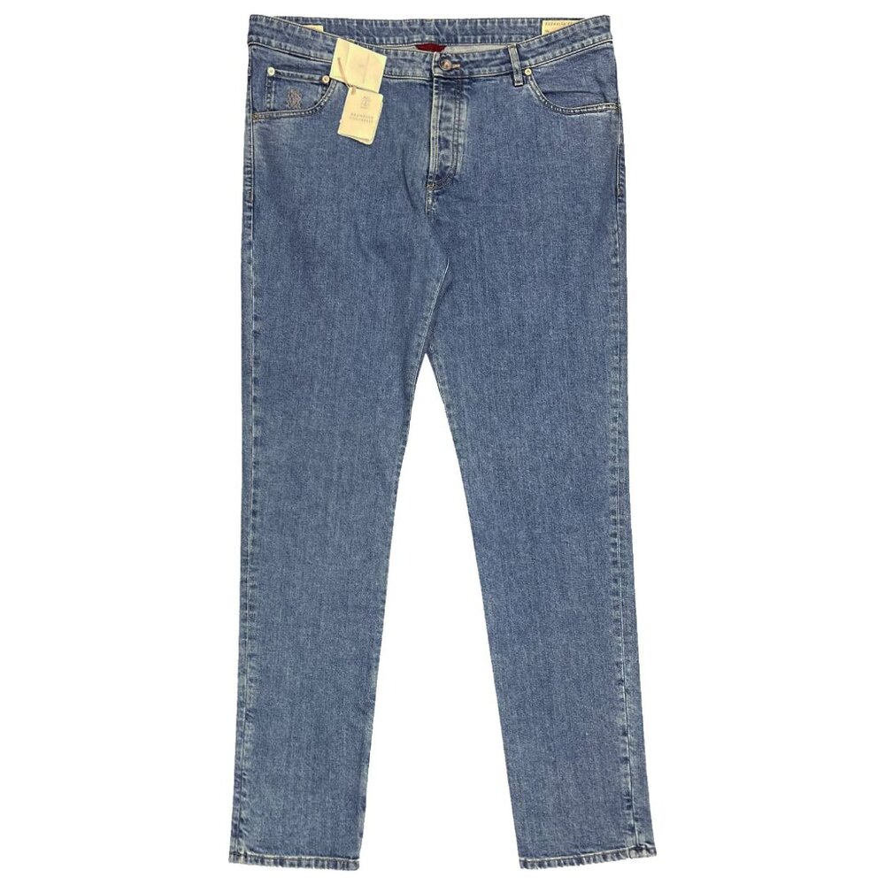 NWT Brunello Cucinelli Men's 5-Pocket Button Fly Skinny Fit Jeans IT56 US44